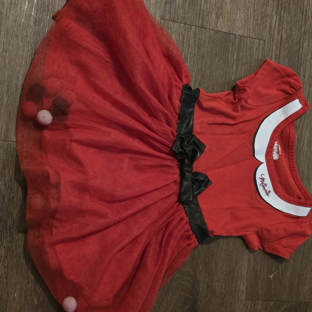 Red Kids Costume Dress with Black Bow